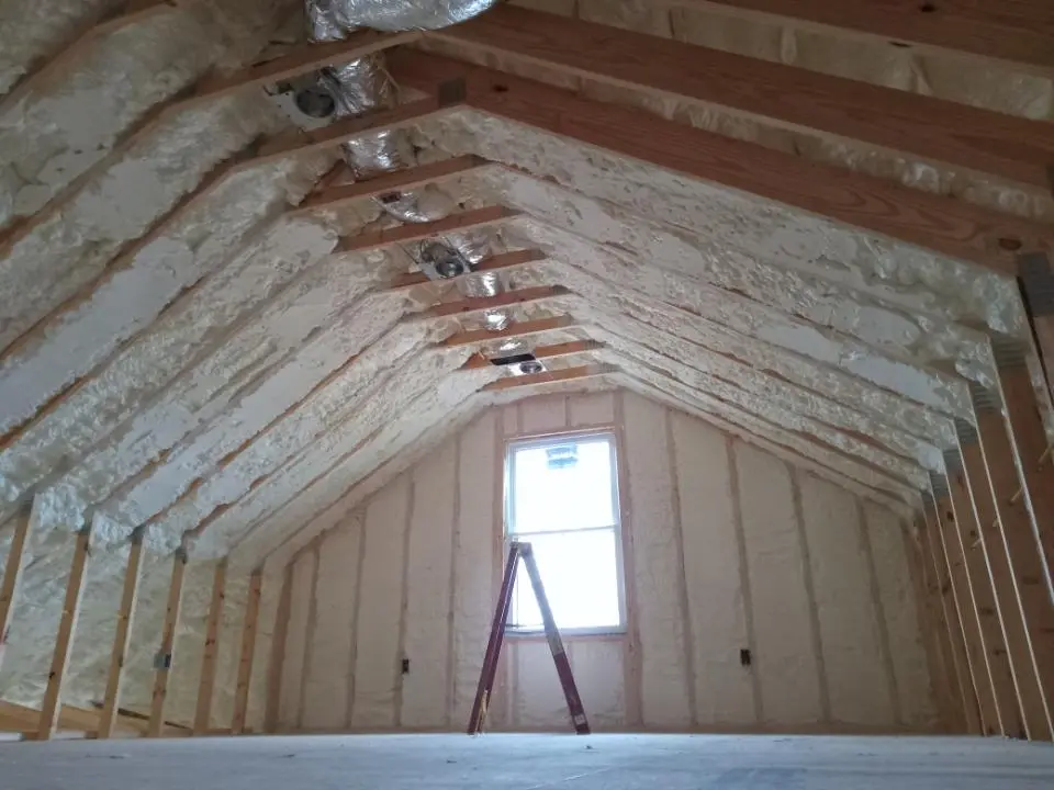 Spray foam roofing application for Crawl Space Insulation project in Wichita
